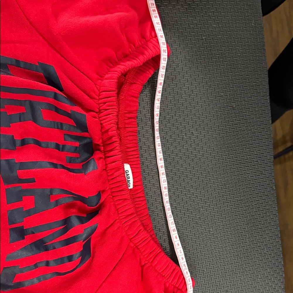 Garage Red Off-Shoulder Crop Top - Picture 5 of 9